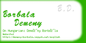 borbala demeny business card